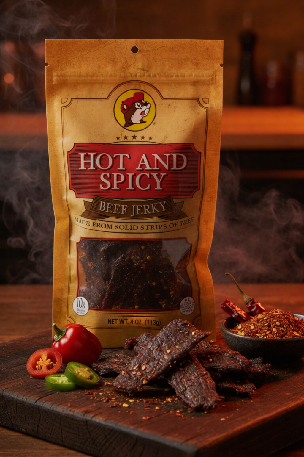 Buc-ee's Hot and Spicy Beef Jerky bag